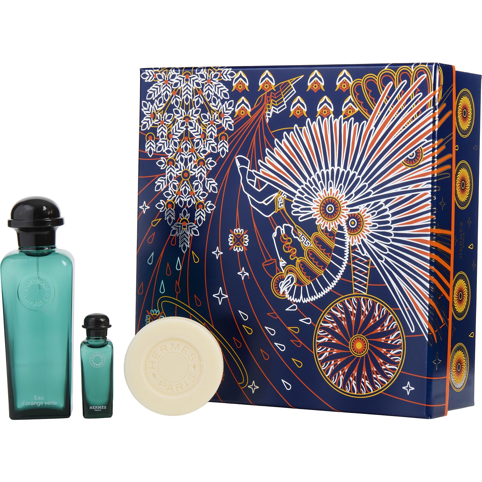 Hermès Eau d'Orange Verte Eau de Cologne (U) / 3 Pc SP 3.3 oz; Mini SP 0.25 oz; Soap 1.76 oz