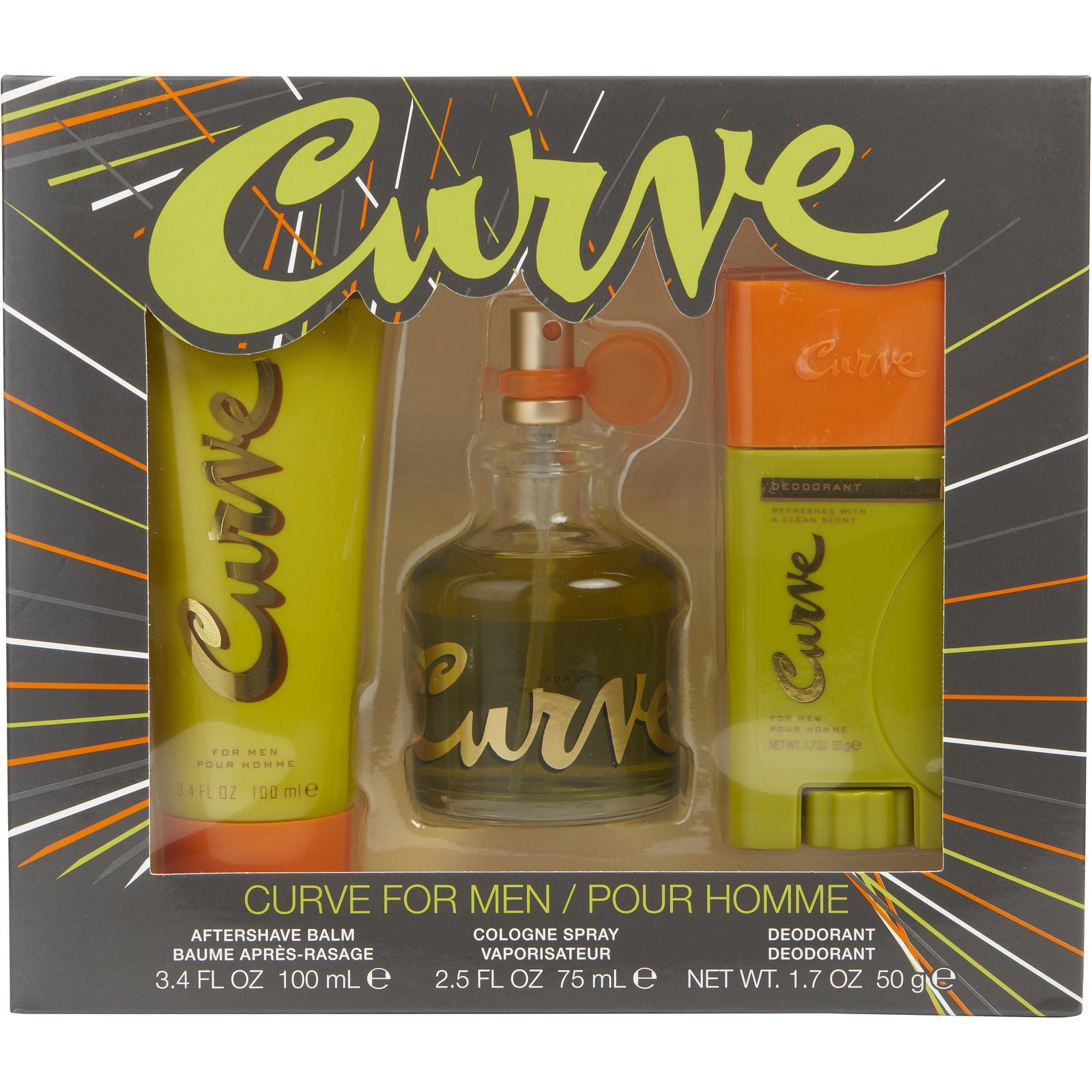 Curve Curve by Liz Claiborne Eau de Cologne (M) / 3 Pc SP 2.5 oz; ASB 3.4 oz; DEO 1.7 oz