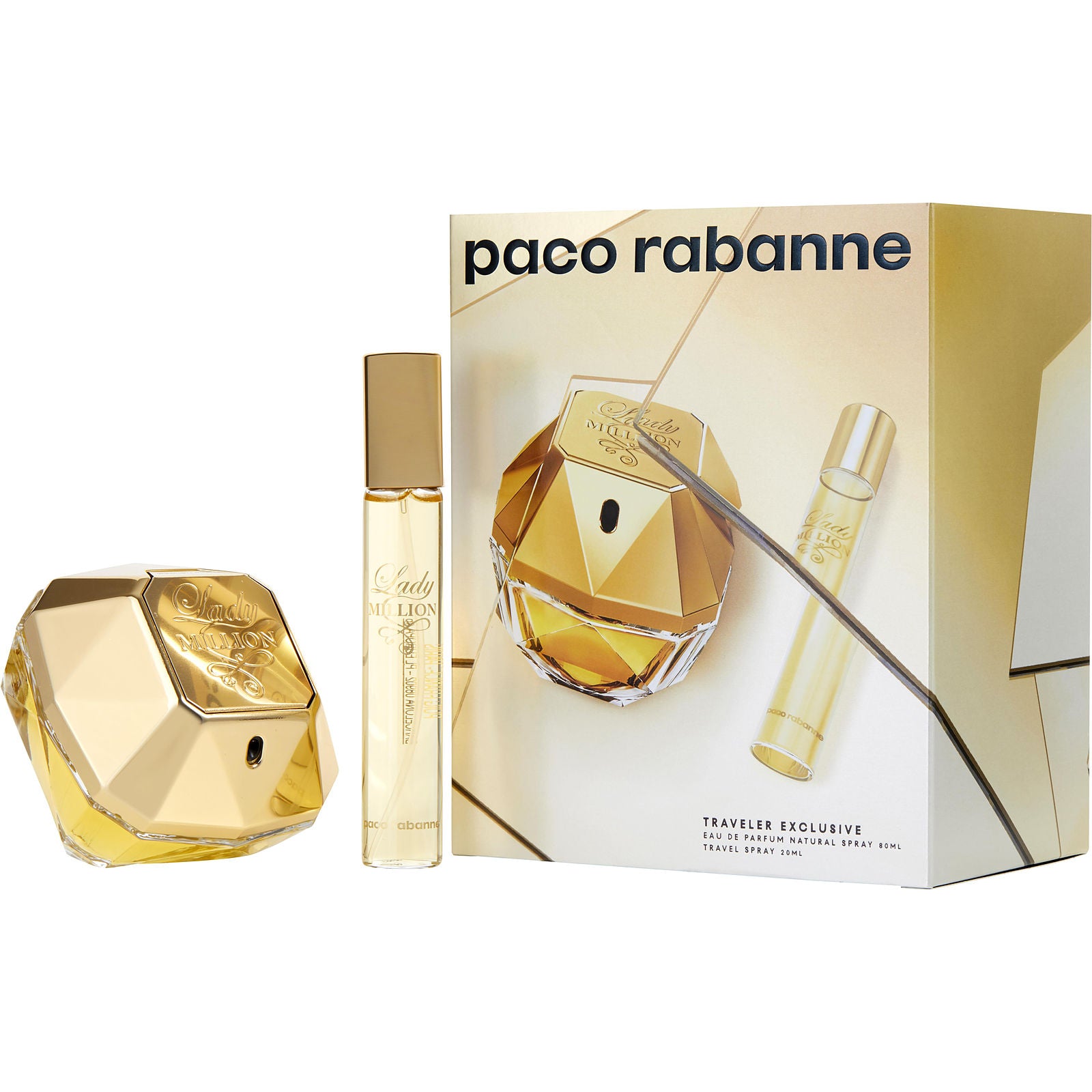 Paco Rabanne Lady Million Eau de Parfum (W) / 2 Pc SP 2.7 oz; SP 0.68 oz